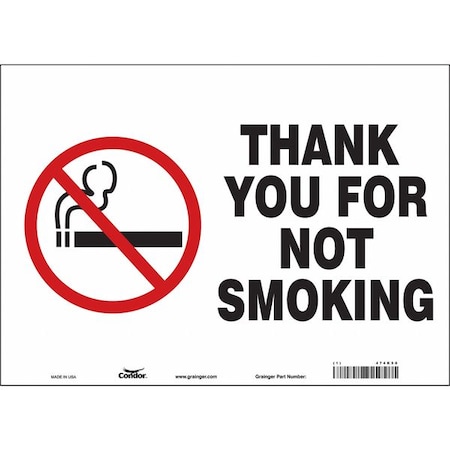 Condor Safety Sign, 10" H, 14 in W, Vinyl, Horizontal Rectangle, English, 474K50 474K50