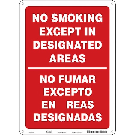 Condor Safety Sign, 14 in H, 10" W, Polyethylene, Vertical Rectangle, English, Spanish, 474L92 474L92