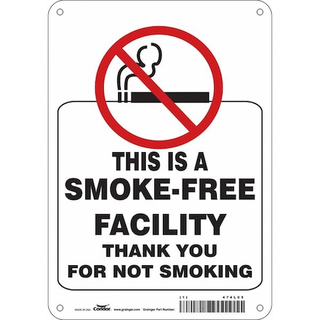 Condor Safety Sign, 10" H, 7 in W, Polyethylene, Horizontal Rectangle, English, 474L05 474L05