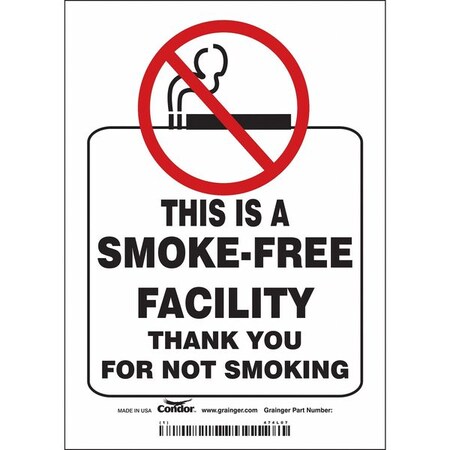 Condor Safety Sign, 7" H, 5 in W, Vinyl, Vertical Rectangle, English, 474L07 474L07