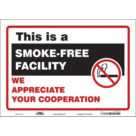 Condor Safety Sign, 10" H, 14 in W, Vinyl, Horizontal Rectangle, English, 474L21 474L21