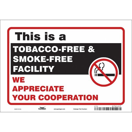 Condor Safety Sign, 7" H, 10" W, Vinyl, Vertical Rectangle, English, 474L27 474L27