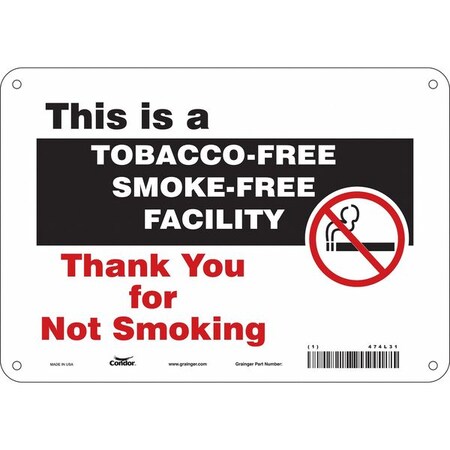 Condor Safety Sign, 7" H, 10" W, Polyethylene, Vertical Rectangle, English, 474L31 474L31