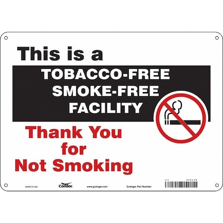 Condor Safety Sign, 10" H, 14 in W, Polyethylene, Horizontal Rectangle, English, 474L32 474L32