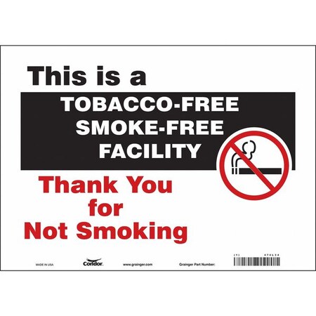 Condor Safety Sign, 10" H, 14 in W, Vinyl, Horizontal Rectangle, English, 474L34 474L34