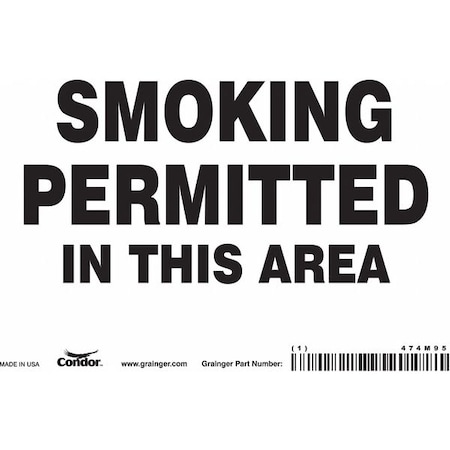 Condor Safety Sign, 5 in H, 7 in W, Vinyl, Horizontal Rectangle, English, 474M95 474M95