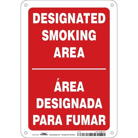 Condor Safety Sign, 10" H, 7 in W, Polyethylene, Horizontal Rectangle, English, Spanish, 474M07 474M07