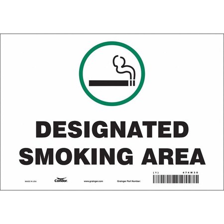 Condor Safety Sign, 7" H, 10" W, Vinyl, Vertical Rectangle, English, 474M30 474M30