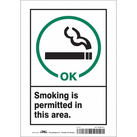 Condor Safety Sign, 10" H, 7 in W, Vinyl, Horizontal Rectangle, English, 474M63 474M63