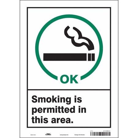 Condor Safety Sign, 14 in H, 10" W, Vinyl, Vertical Rectangle, English, 474M64 474M64