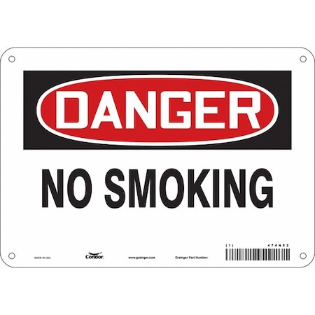Zoro Select Safety Sign, 7" H, 10" W, Fiberglass, Vertical Rectangle, English, 474N82 474N82