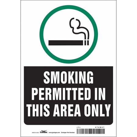 Condor Safety Sign, 10" H, 7 in W, Vinyl, Horizontal Rectangle, English, 474N07 474N07