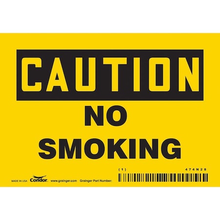 Condor Safety Sign, 3 1/2 in H, 5 in W, Vinyl, Horizontal Rectangle, English, 474N28 474N28
