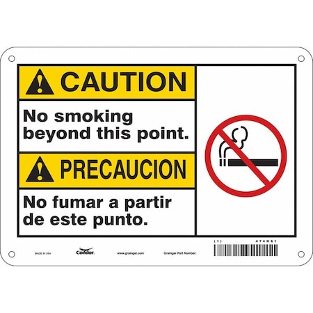 Condor Safety Sign, 7" H, 10" W, Polyethylene, Vertical Rectangle, English, Spanish, 474N61 474N61