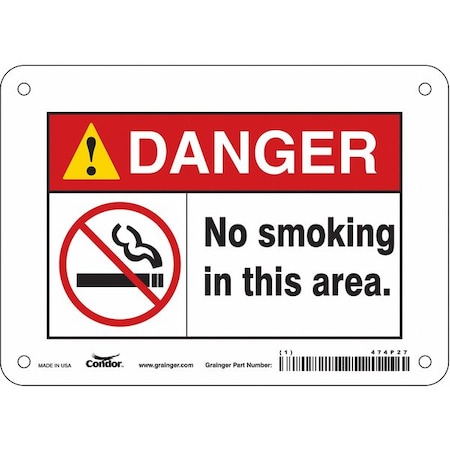 Condor Safety Sign, 5 in H, 7 in W, Vinyl, Horizontal Rectangle, English, 474P27 474P27