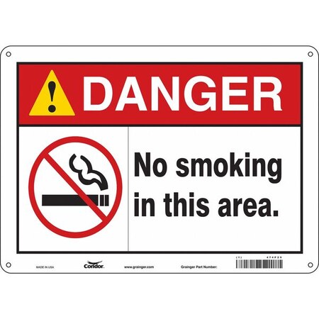 Condor Safety Sign, 10" H, 14 in W, Vinyl, Horizontal Rectangle, English, 474P29 474P29