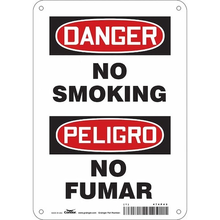 Condor Safety Sign, 10" H, 7 in W, Horizontal Rectangle, English, Spanish, 474P49 474P49