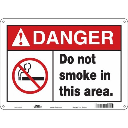 Condor Safety Sign, 10" H, 14 in W, Horizontal Rectangle, English, 474P68 474P68