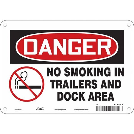 Condor Safety Sign, 7" H, 10" W, Polyethylene, Vertical Rectangle, English, 474R94 474R94