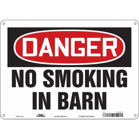 Condor Safety Sign, 10" H, 14 in W, Polyethylene, Horizontal Rectangle, English, 474R75 474R75