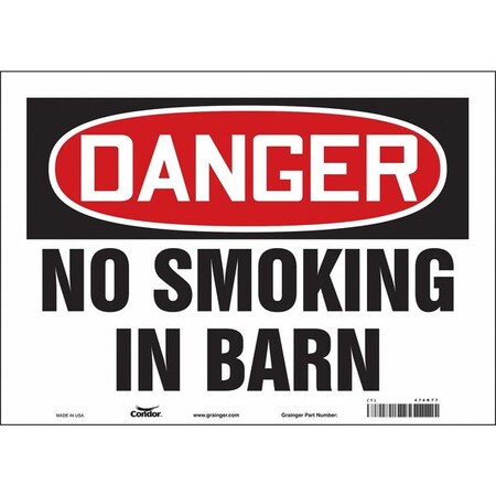 Condor Safety Sign, 10" H, 14 in W, Vinyl, Horizontal Rectangle, English, 474R77 474R77