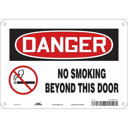 Condor Safety Sign, 7" H, 10" W, Polyethylene, Vertical Rectangle, English, 474R10 474R10