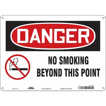 Condor Safety Sign, 10" H, 14 in W, Polyethylene, Horizontal Rectangle, English, 474R19 474R19