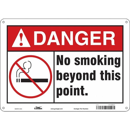 Condor Safety Sign, 10" H, 14 in W, Polyethylene, Horizontal Rectangle, English, 474R27 474R27