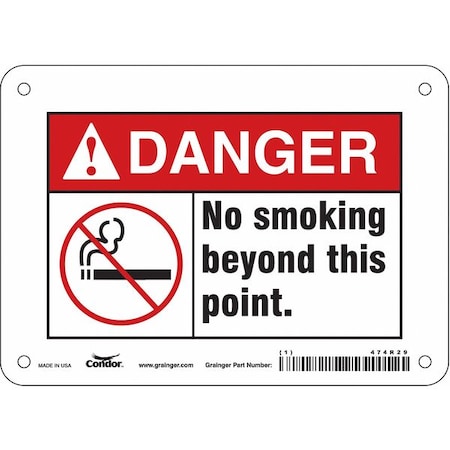 Condor Safety Sign, 5 in H, 7 in W, Vinyl, Horizontal Rectangle, English, 474R29 474R29