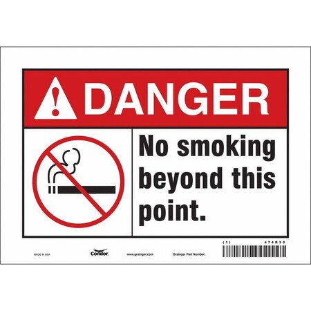 Condor Safety Sign, 7" H, 10" W, Vinyl, Vertical Rectangle, English, 474R30 474R30