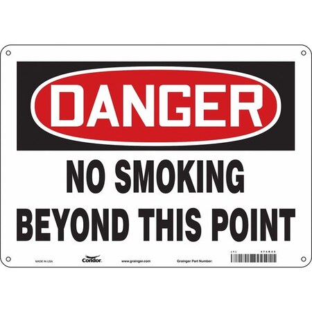 Condor Safety Sign, 10" H, 14 in W, Polyethylene, Horizontal Rectangle, English, 474R45 474R45