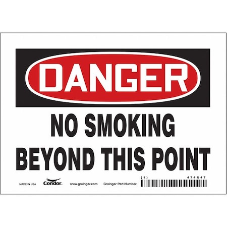 Condor Safety Sign, 5 in H, 7 in W, Vinyl, Horizontal Rectangle, English, 474R47 474R47