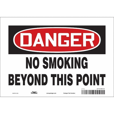 Condor Safety Sign, 7" H, 10" W, Vinyl, Vertical Rectangle, English, 474R48 474R48