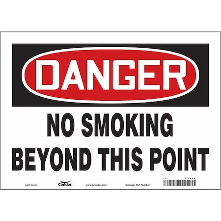 Condor Safety Sign, 10" H, 14 in W, Vinyl, Horizontal Rectangle, English, 474R49 474R49