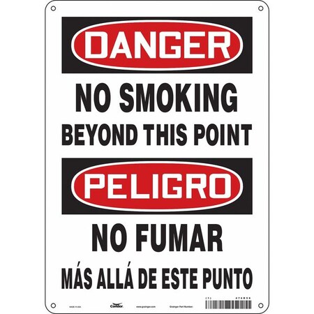 Condor Safety Sign, 14 in H, 10" W, Vinyl, Vertical Rectangle, English, Spanish, 474R56 474R56