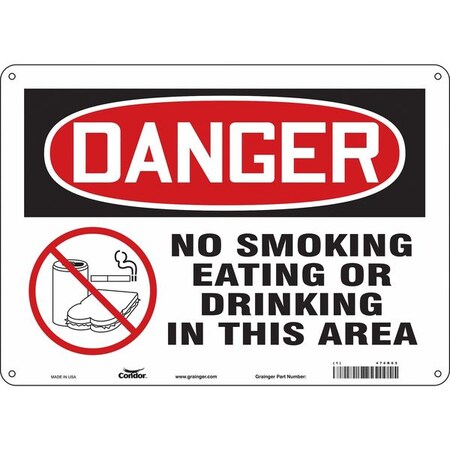 Condor Safety Sign, 10" H, 14 in W, Horizontal Rectangle, English, 474R65 474R65