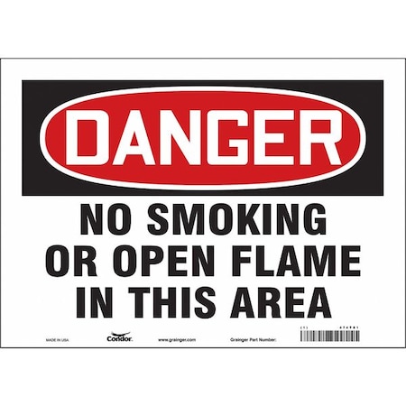 Condor Safety Sign, 10" H, 14 in W, Vinyl, Horizontal Rectangle, English, 474T81 474T81