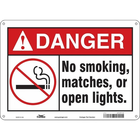 Condor Safety Sign, 10" H, 14 in W, Horizontal Rectangle, English, 474T10 474T10