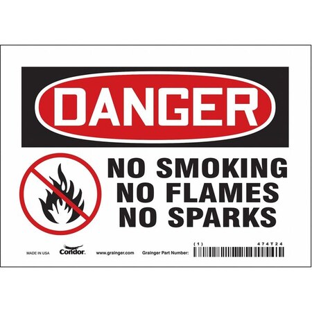 Condor Safety Sign, 5 in H, 7 in W, Vinyl, Horizontal Rectangle, English, 474T24 474T24