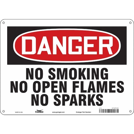 Zoro Select Safety Sign, 10" H, 14 in W, Fiberglass, Horizontal Rectangle, English, 474T30 474T30