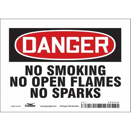 Condor Safety Sign, 5 in H, 7 in W, Vinyl, Horizontal Rectangle, English, 474T34 474T34