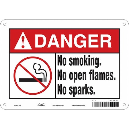 Condor Safety Sign, 7" H, 10" W, Vertical Rectangle, English, 474T37 474T37