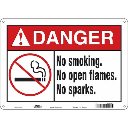 Condor Safety Sign, 10" H, 14 in W, Polyethylene, Horizontal Rectangle, English, 474T41 474T41