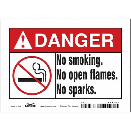Condor Safety Sign, 5 in H, 7 in W, Vinyl, Horizontal Rectangle, English, 474T43 474T43
