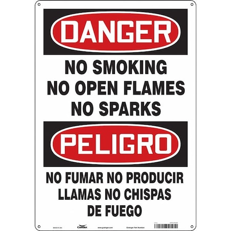 Condor Safety Sign, 20 in H, 14 in W, Vertical Rectangle, English, Spanish, 474T48 474T48