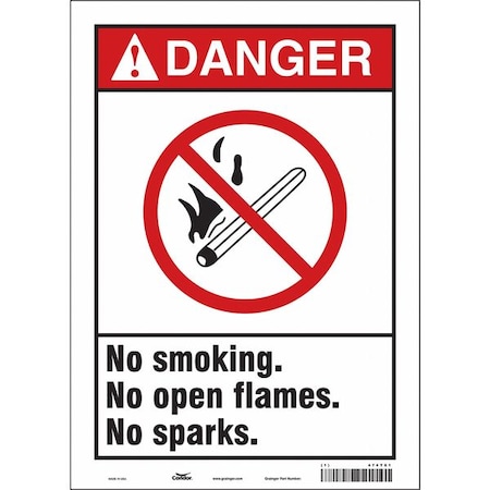 Condor Safety Sign, 14 in H, 10" W, Vinyl, Vertical Rectangle, English, 474T61 474T61