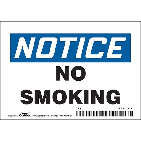 Condor Safety Sign, 3 1/2 in H, 5 in W, Vinyl, Horizontal Rectangle, English, 474U81 474U81