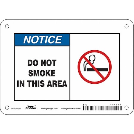 Condor Safety Sign, 5 in H, 7 in W, Polyethylene, Horizontal Rectangle, English, 474U97 474U97