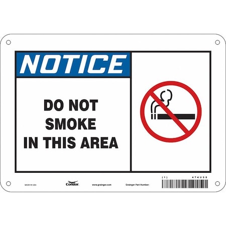 Condor Safety Sign, 7" H, 10" W, Polyethylene, Vertical Rectangle, English, 474U98 474U98