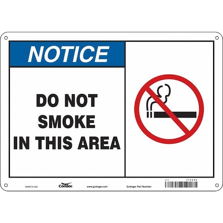 Condor Safety Sign, 10" H, 14 in W, Polyethylene, Horizontal Rectangle, English, 474U99 474U99